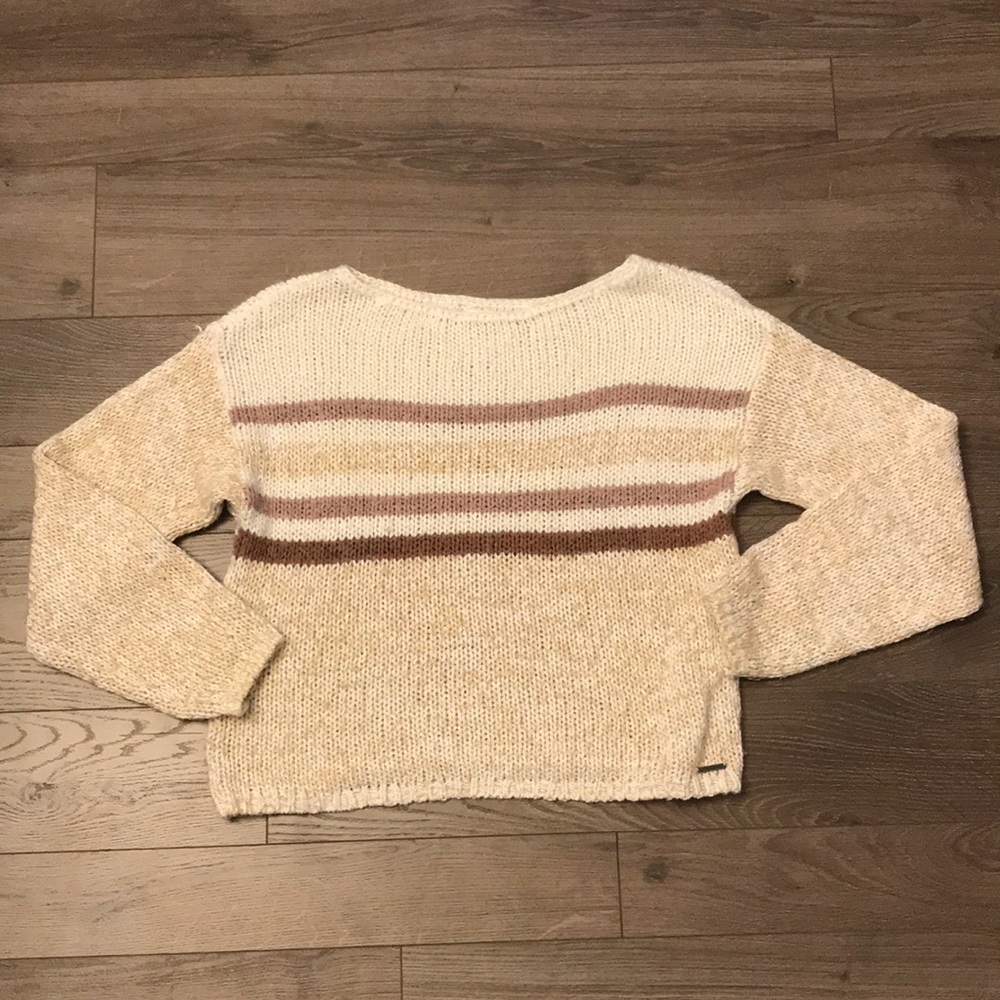 Abercrombie & Fitch Cream / Mauve Striped Sweater